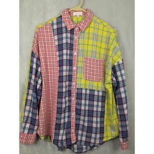 Better Be Women's Flannel Pink/Yellow, Blue Pocket Size Medium